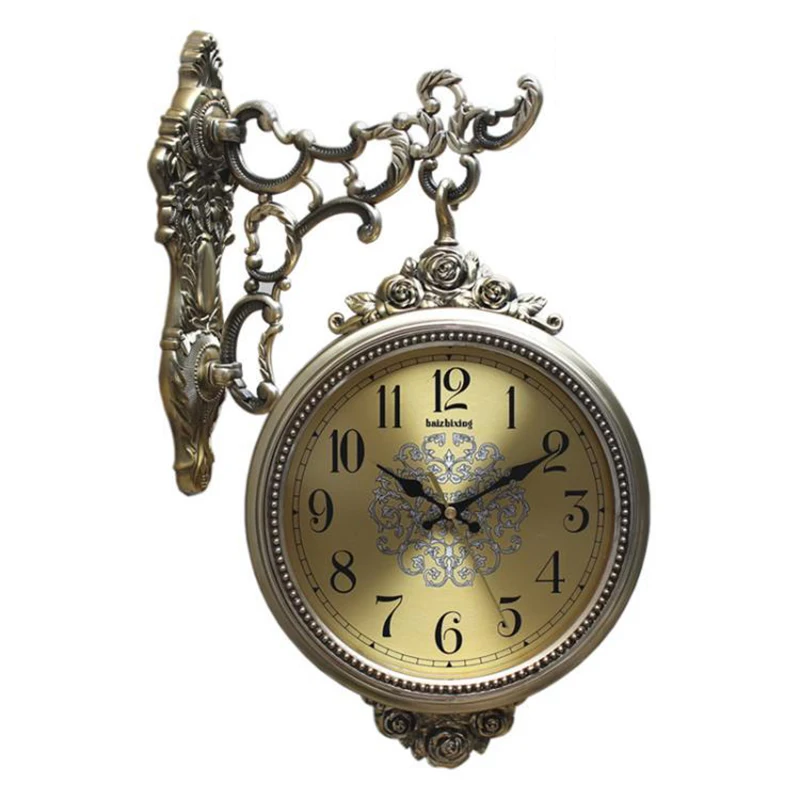 Европейские винтажные бесшумные настенные часы большие простые для украшения