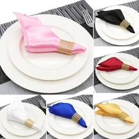 soft satin table napkins wedding party dinner table pink white cloth napkin home kitchen napkins reusable 30x30cm handkerchief