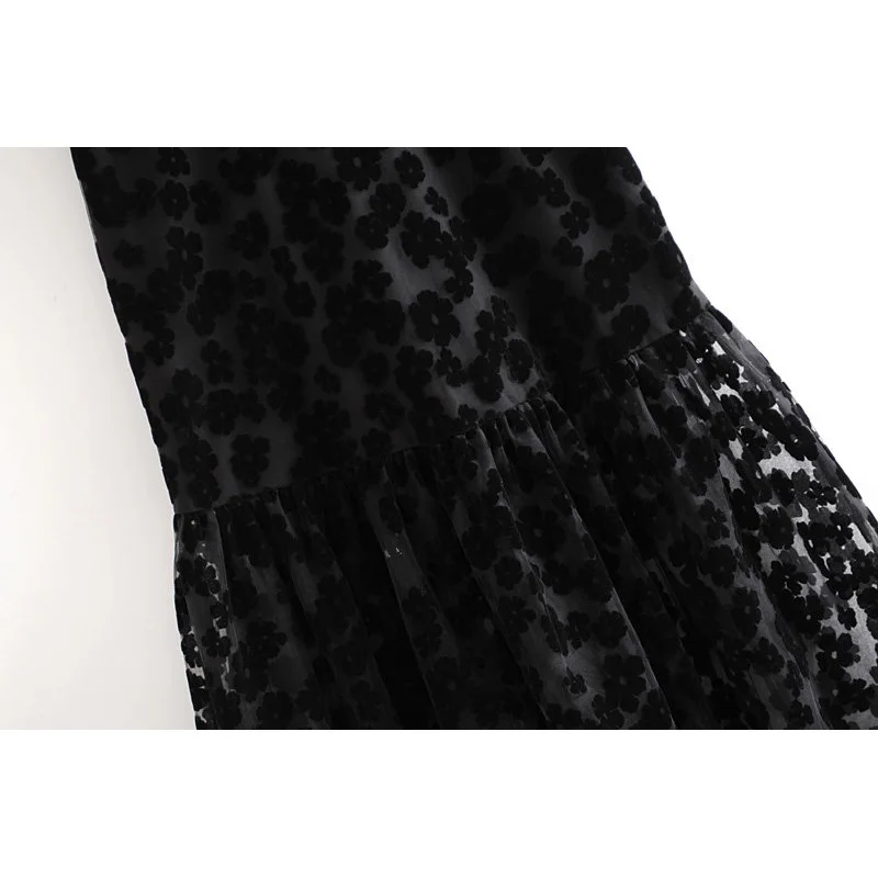 Женская сетчатая юбка za привлекательная кружевная с цветочным рисунком и