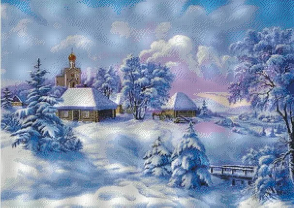 

Top new Embroidery Counted Cross Stitch Kits Needlework Crafts 14 ct DMC DIY Arts Handmade Decor - Snowing 3