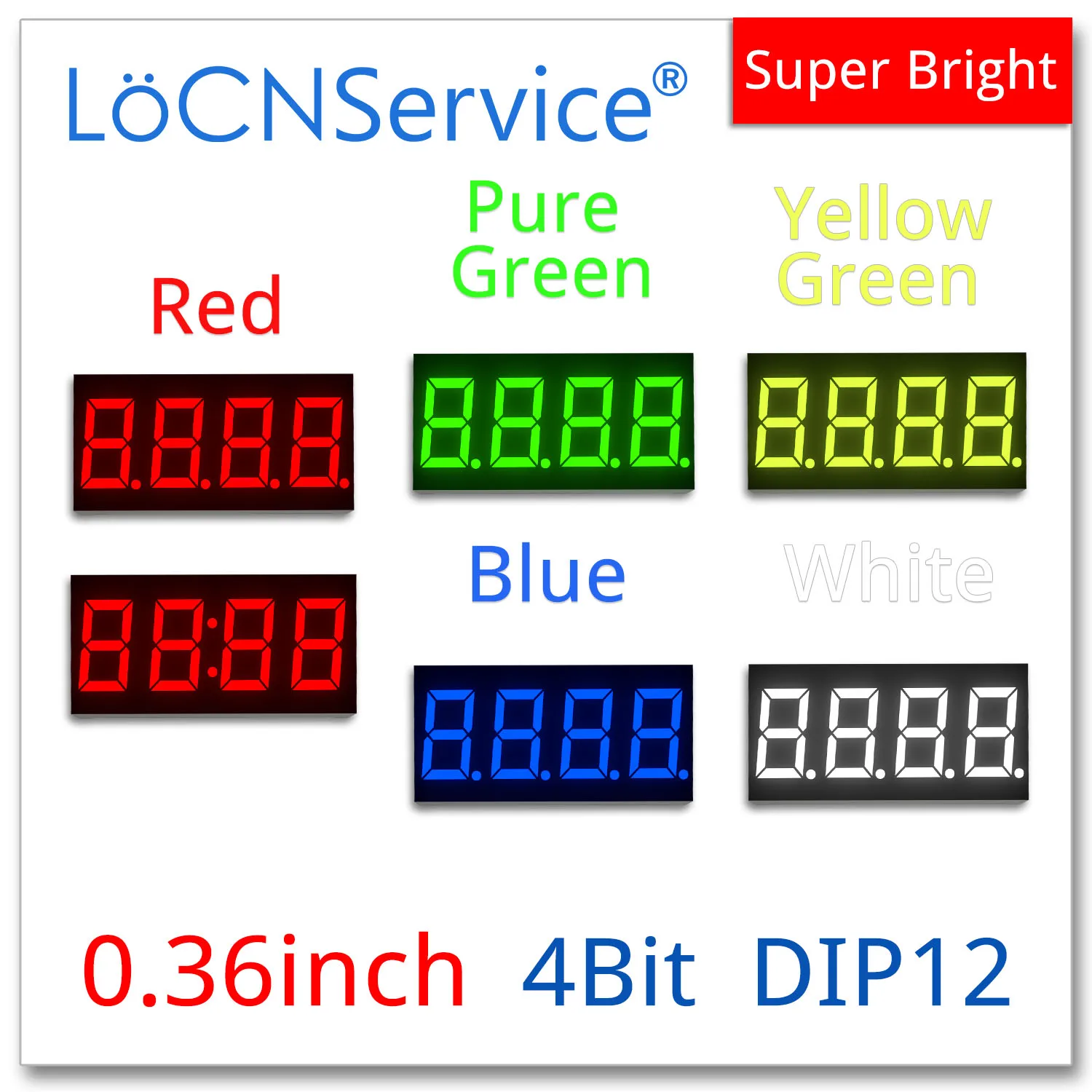 Цилиндрический светодиодный дисплей LoCNService 30 шт. 0 36 дюйма 4-битный красный желтый