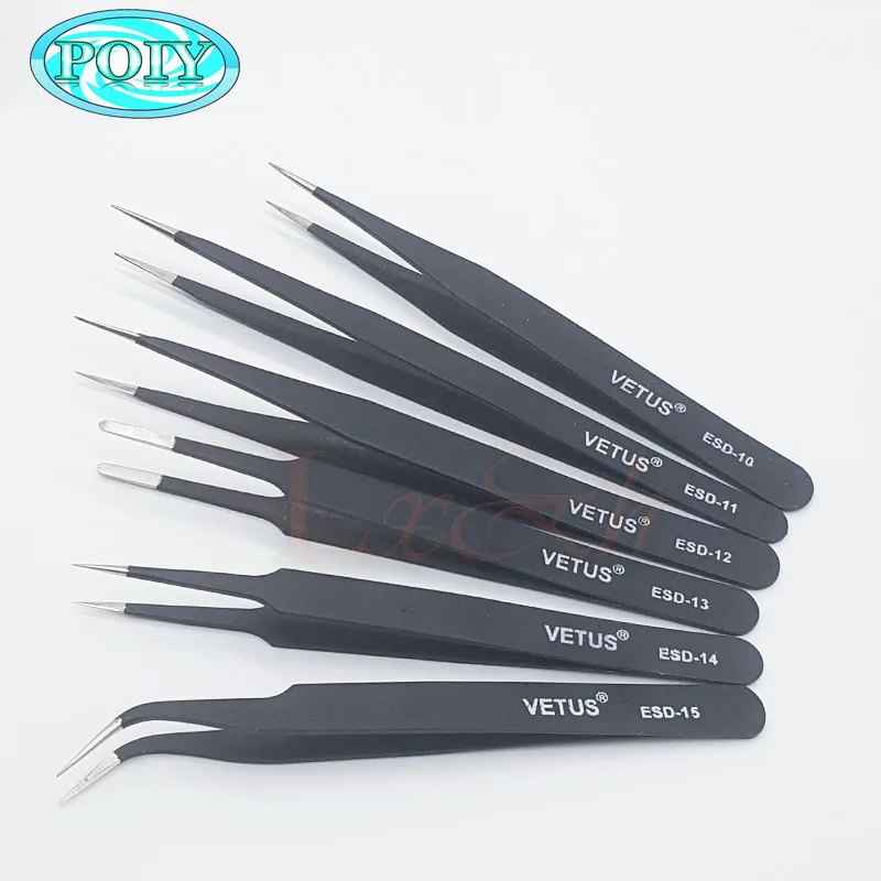8 шт./лот антистатические BGA Пинцет ESD 10 11 12 13 14 15 16 17|tweezer|tweezer with led lighttweezer store |