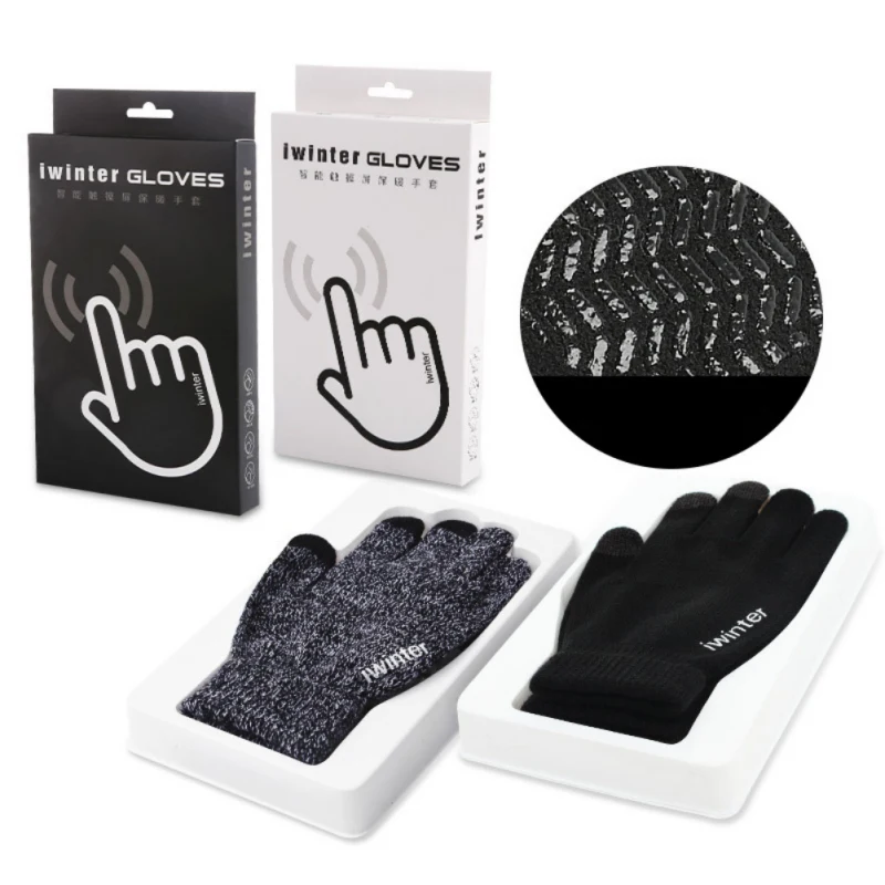 Мужские женские Осенние зимние вязаные перчатки высокое качество сенсорный
