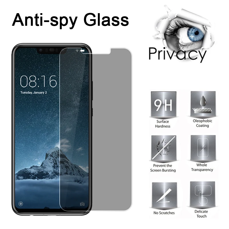 Закаленное стекло для Huawei Honor 9 10 20 Lite Pro Privacy Anti Spy Glare Защита экрана 10I 20I View