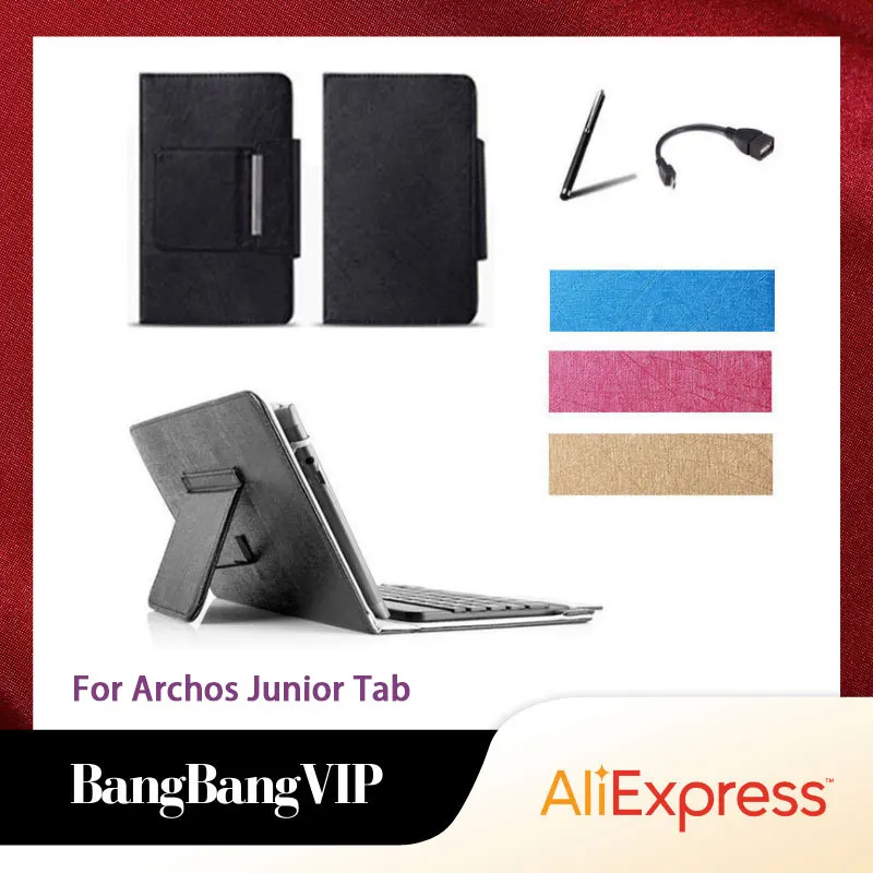 

Для Archos Junior Tab Tablet беспроводной Bluetooth чехол для клавиатуры универсальный + стилус + кабель OTG