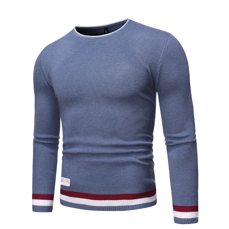 Algodón de alta quality marca para hombre manga larga jerseys cuello Como Do punto casual Tops ropa | Мужская одежда