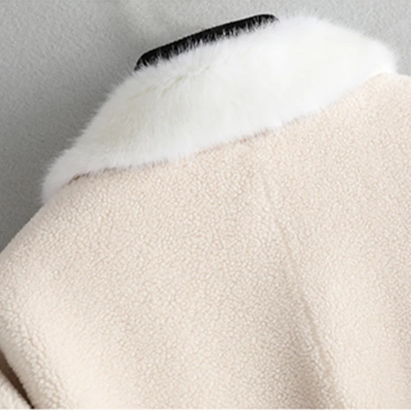 Качественное осенне-зимнее шерстяное пальто 2020 шуба из зернистой овечьей шерсти