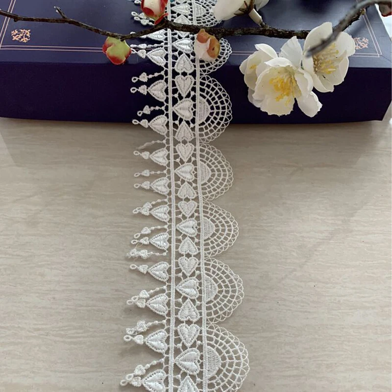 

5CM Wide Embroidery Lace Small Love Tassel Hollow Lace Decoration Clothes Curtain DIY Sewing Supplies