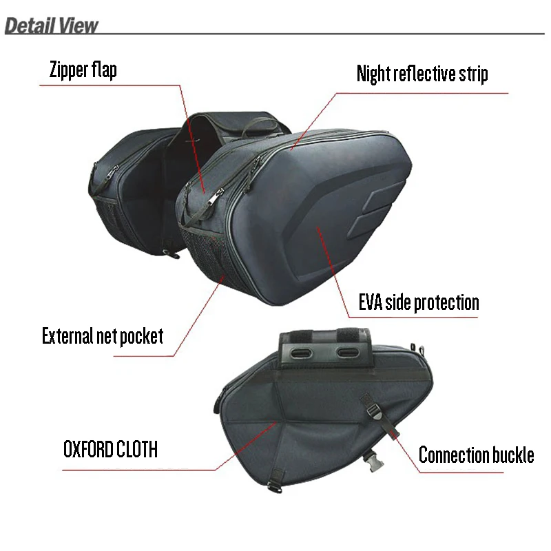 Одна пара мотоциклетных водонепроницаемых седельных сумок сумки для шлема