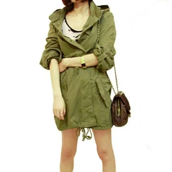 Fashion New Womens Warm Army Green Military Parka Hooded Coat Jacket | Женская одежда