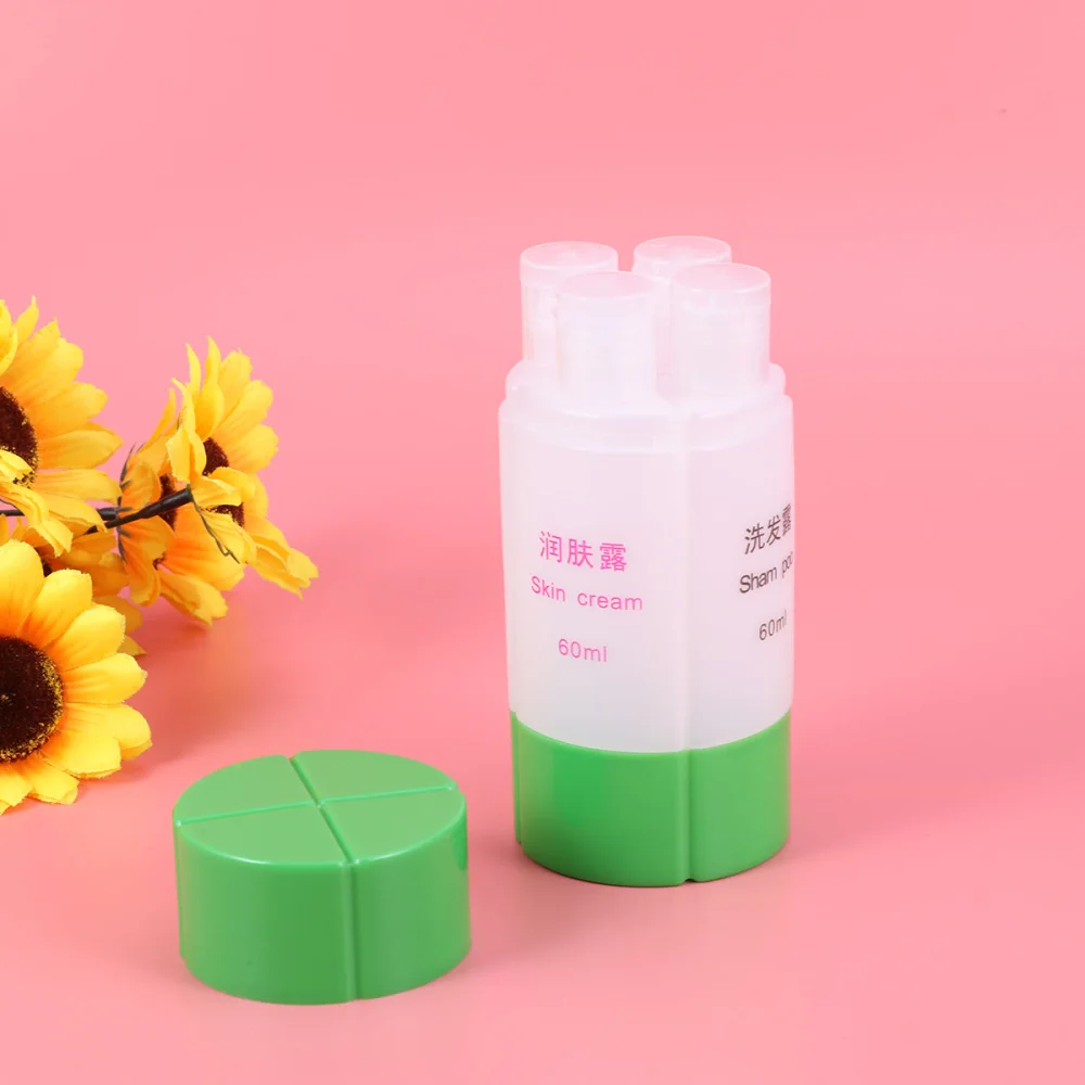 

1pc 4-in-1 Travel Bottle Set 60ml Organized Leak Proof Travel Tube Sets Dispensing Containers for Shampoo Lotion Soap (Green)