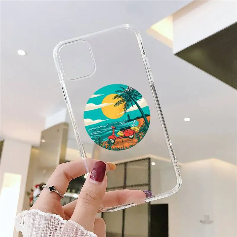 

Sea wave surf summer ocean Phone Case Transparent soft For iphone 5 5s 5c se 6 6s 7 8 11 12 plus mini x xs xr pro max