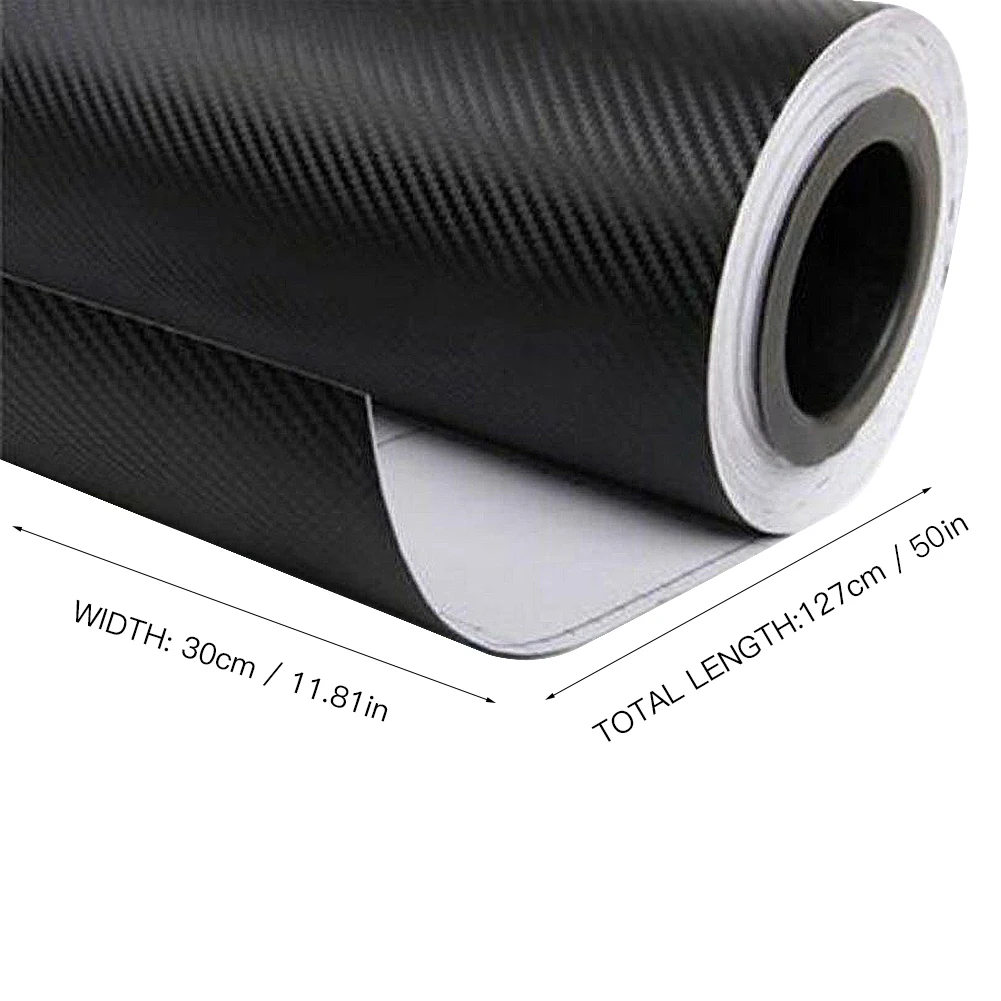

127 * 30cm 3d Car Interior Accessories Interior Panel Black Carbon Fiber Vinyl Wrap Sticker Multifunctional Waterproof