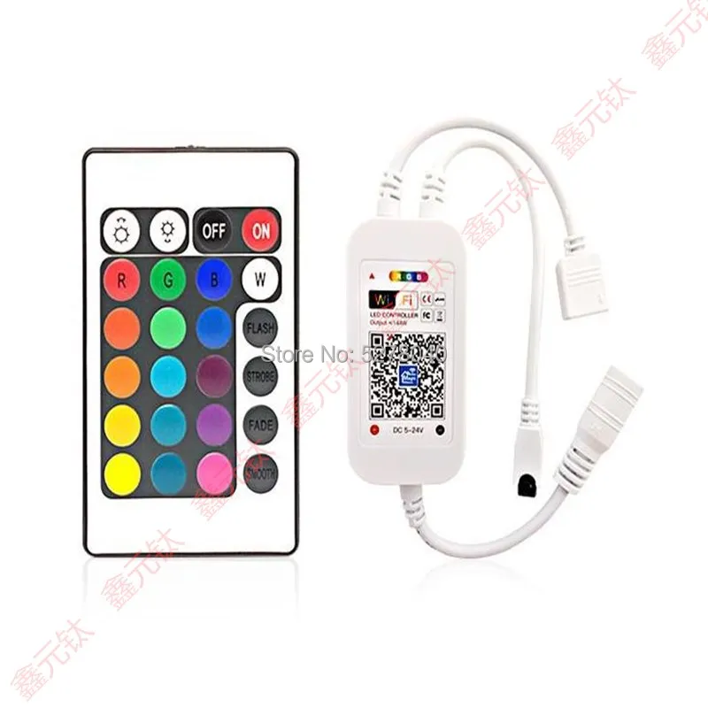 

wifi RGB controller 24 key Dual output DC5-24V Mobile APP control Modulation color brightness discoloration gradient