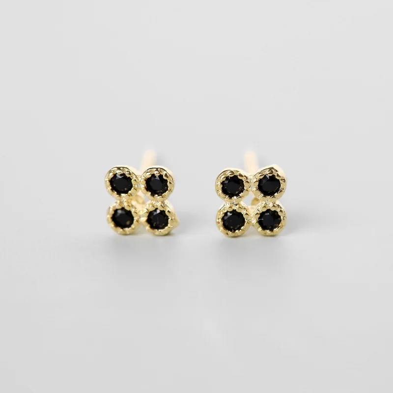 

New 2019 High Quality Super Shiny Zircon 925 Sterling Silver Stud Earring for Women Jewelry Wholesale Gift Gold Women Earrings