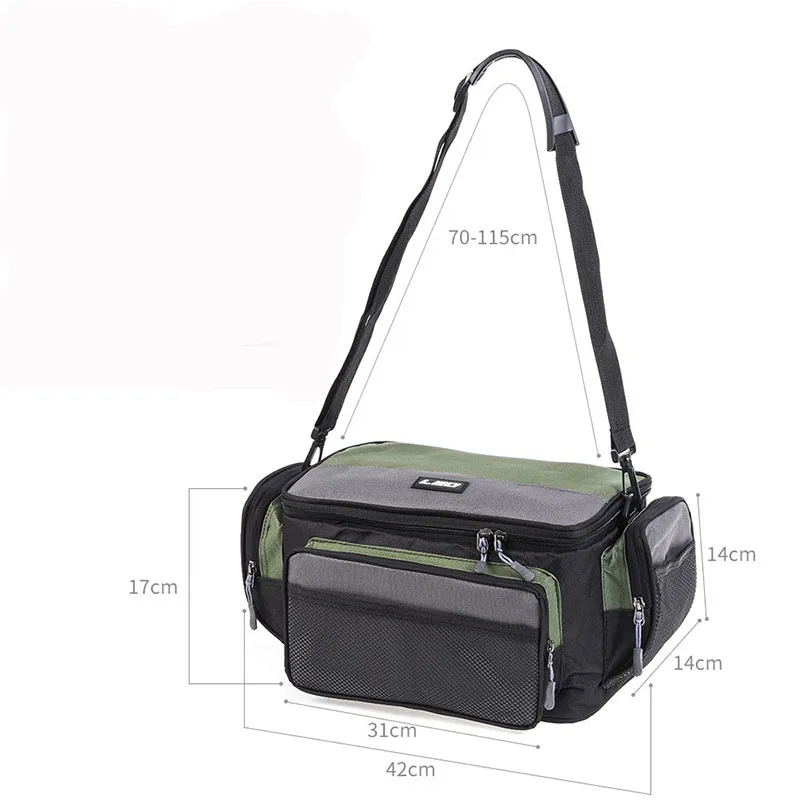 

New Arrive Outdoor Multifunctional Shoulder Waist Fishing Gear Lure Bait Reel Line Fish Tackle Bag