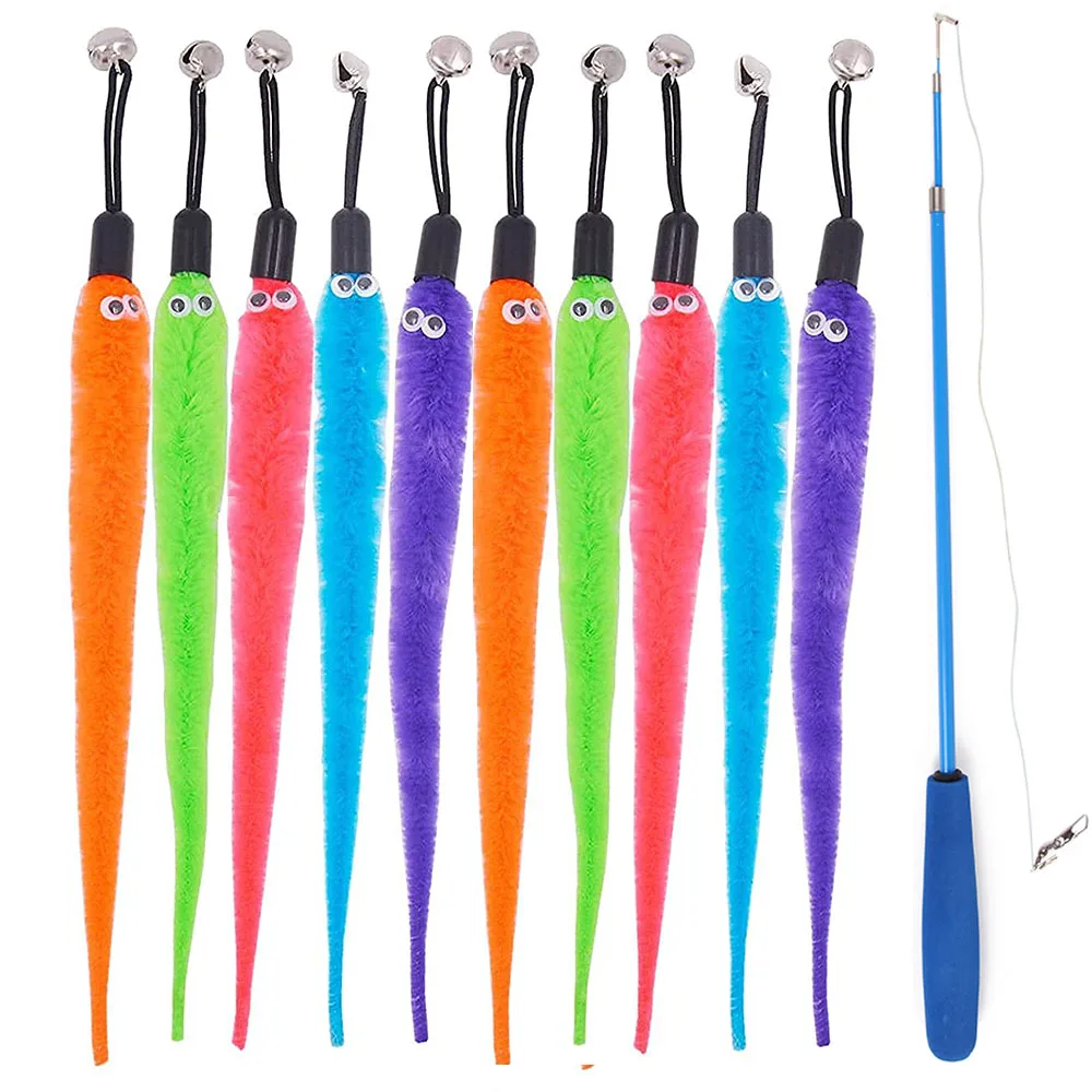 Выдвижная палочка для кошек с 5/10 наполнителями Интерактивная игрушка перьями и