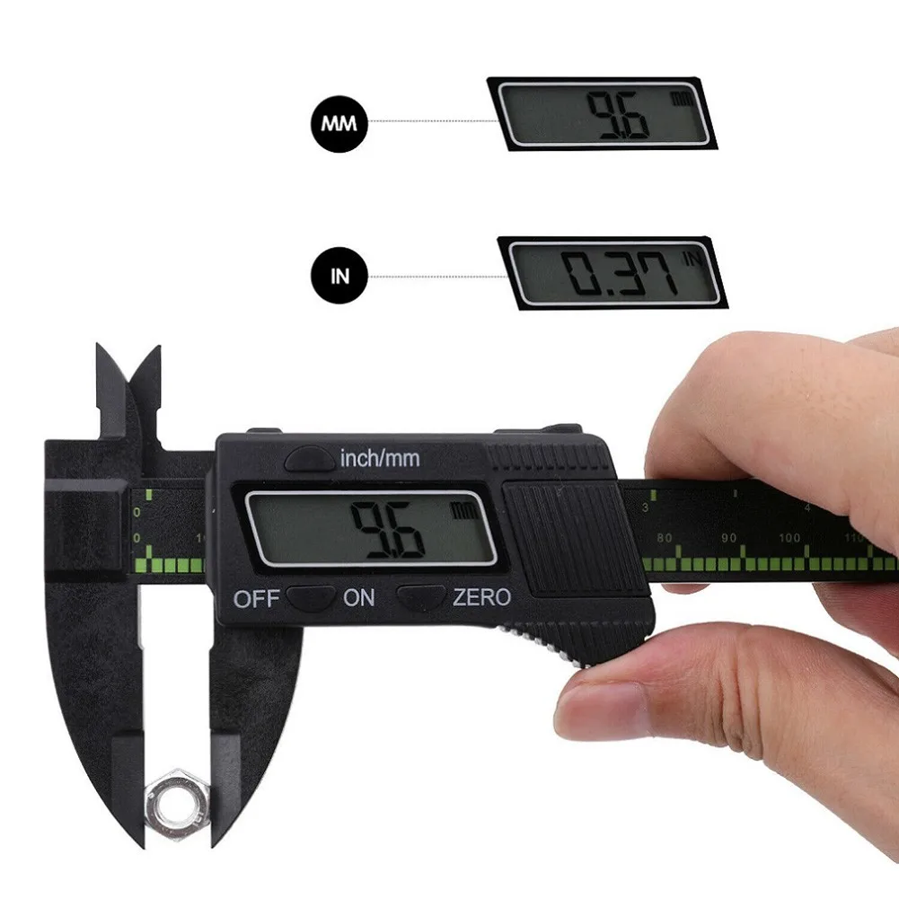 

0-150mm Led Digital Vernier Calipers 150mm LCD Electronic Carbon Fiber Meter Measuring Ruler Not Included Battery