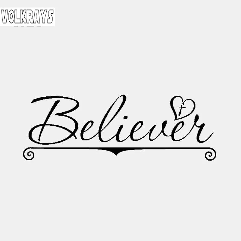 Volkrays креативные автомобильные стикеры Believer крест сердце милые христианские