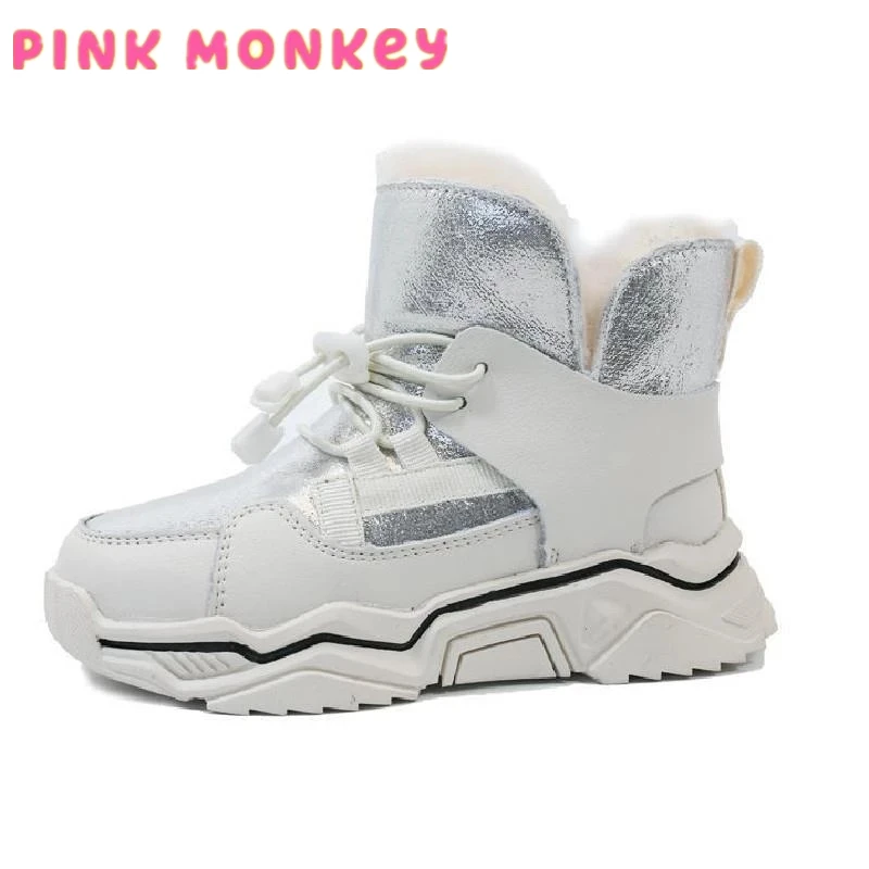 

Children Snow Boots Kid's Winter 2021 Girls Plus Cotton Velvet Thickening Boy's Snow Baby Warm Boots Infants Velvet Short Boats