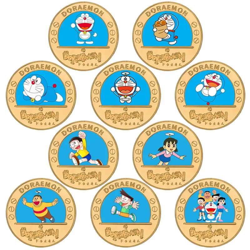 

Japan Original Limited 2021 Commemorative Medal Doraemon Commemorative Coin Metal Crafts Gold-plated Badge Medal