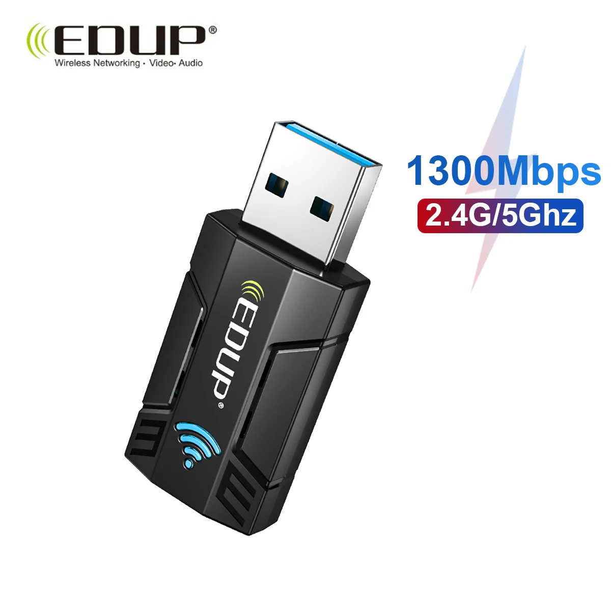 

EDUP 1300Mbps Wifi Adapter Mini USB 3.0 Wifi Network Card Dual Band 5G/2.4GHz Wireless AC USB Adapter for PC Desktop Laptop