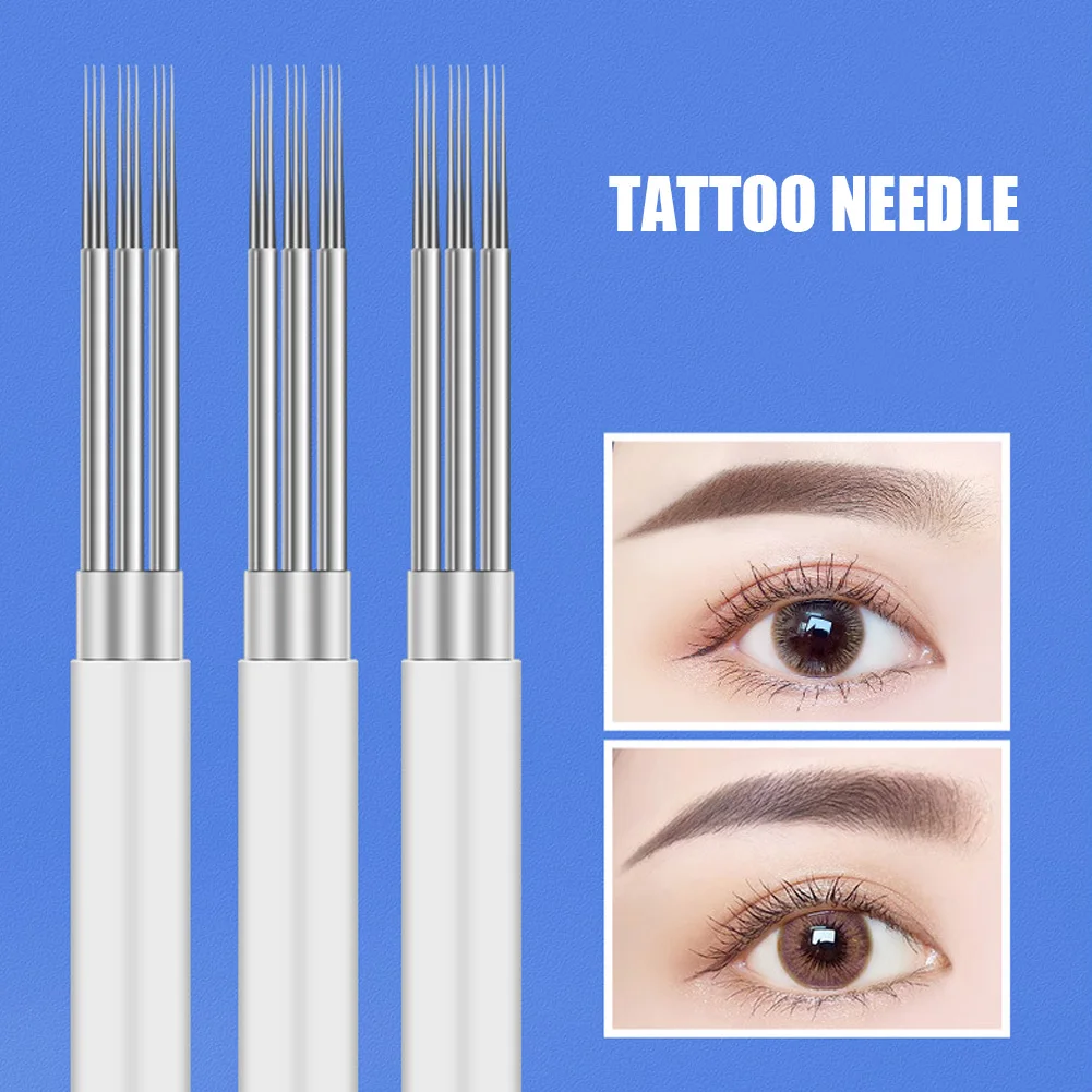 

50pcs 3P High Precision Tattoo Needle Microblading Eyebrow Tattoo 3D Permanent Makeup Fog Eyebrow Fast Coloring Round Needles