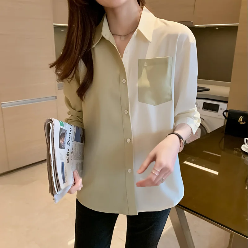 

Korean Fashion Chiffon Women Blouses Office Lady Shirt and Blouse Turn-down Collar Blusas Plus Size Womens Tops and Blouses
