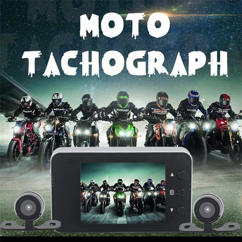 Мотоциклетный видеорегистратор Full HD 1080P + 720P с двойной дорожкой передний и задний