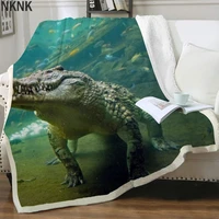 nknk brank crocodile blanket animal bedding throw ocean 3d print fish plush throw blanket sherpa blanket new premium adult cozy