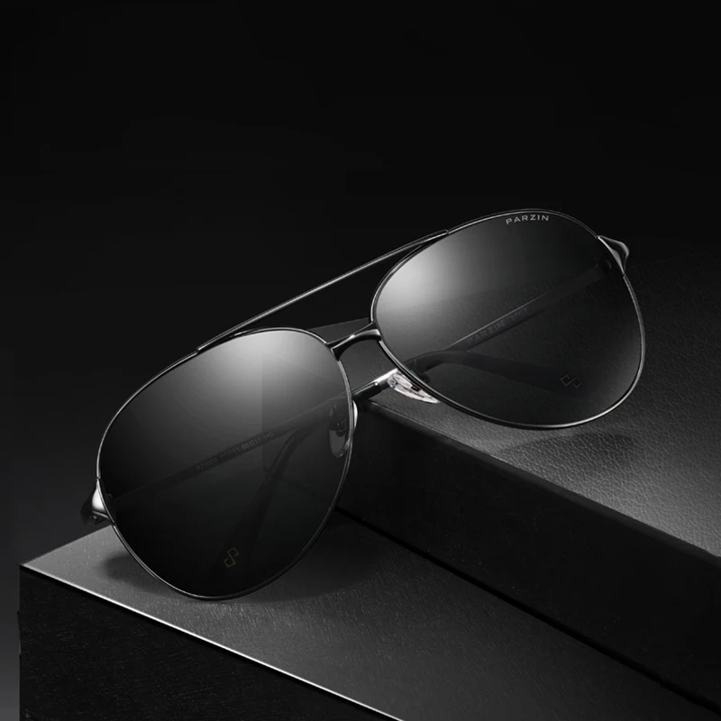 Мужские солнцезащитные очки PARZIN поляризационные в винтажном стиле из