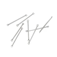 30pcs gold plated stainless steel 36mm flat head pin with two holes pins needle connectors accessories for diy jewelry making