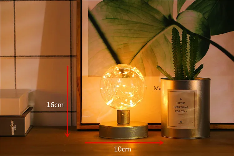 Светильник в скандинавском стиле настольная лампа с железной медной проволокой