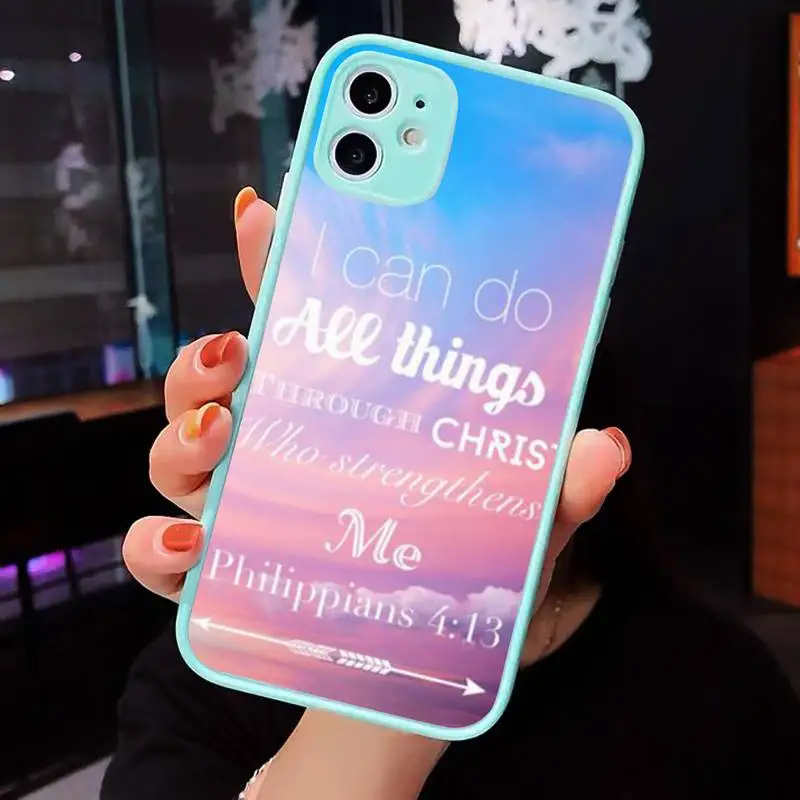 

Bible Phone Case Matte transparent For blue iPhone 12 Mini 11 Pro XR XS Max 7 8 Plus X Back Cover