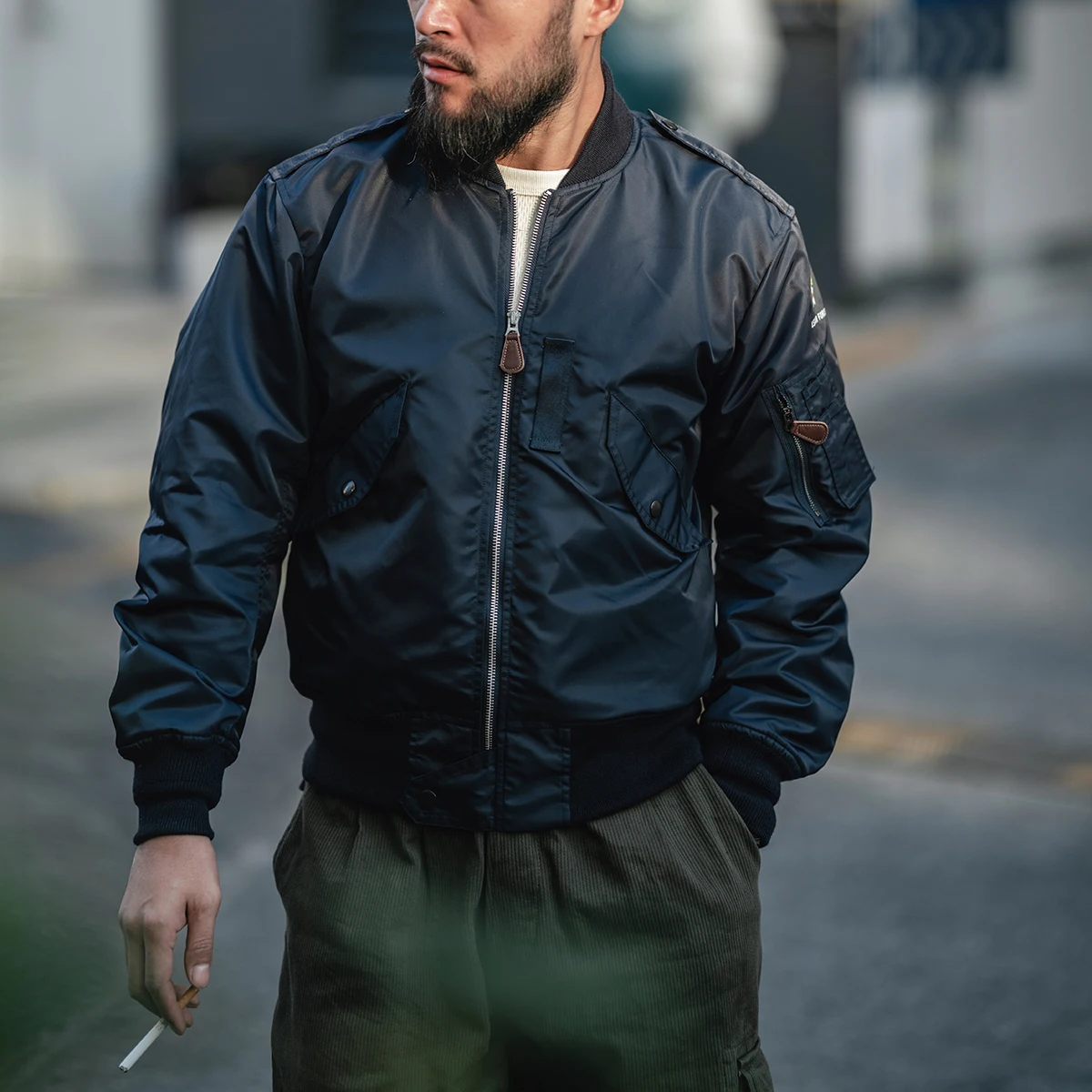 Bronson L-2A Flight Jacket Lightweight Flying Bomber Men's Jacket Air Force Blue