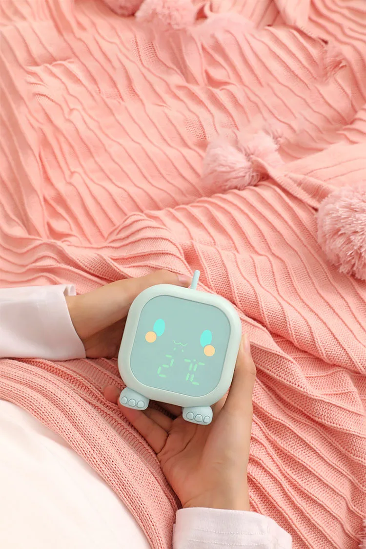

Led Cartoon Alarm clock voice control Digital voice time, heavy desktop Decoration, with temperature display.