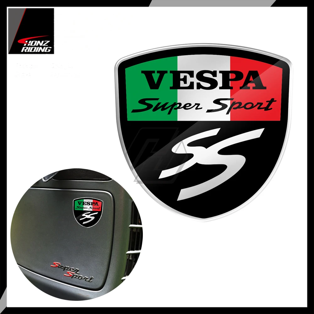 

For Piaggio Vespa SS Super Sport 3D Resin Motorcycle Decal Italy Flag Sticker