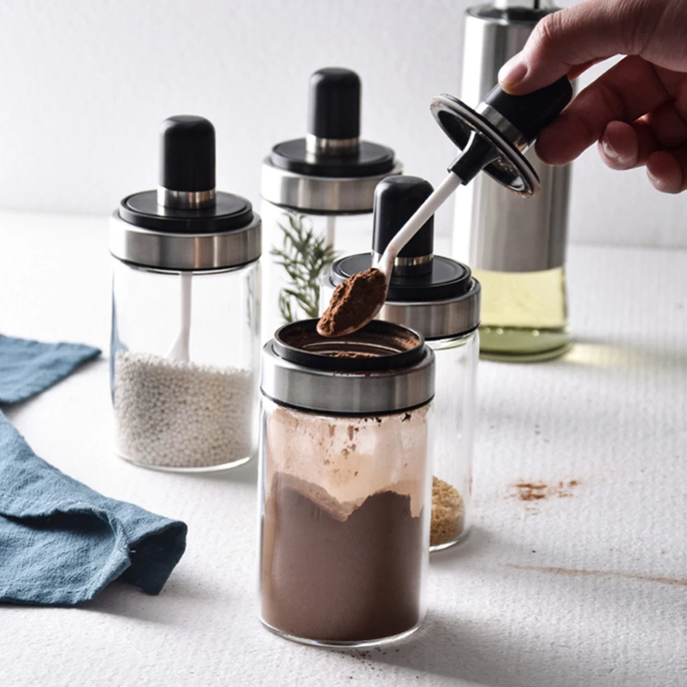 1 шт. баночки для специй горшок приправа соль перец бутылка хранения с ложкой