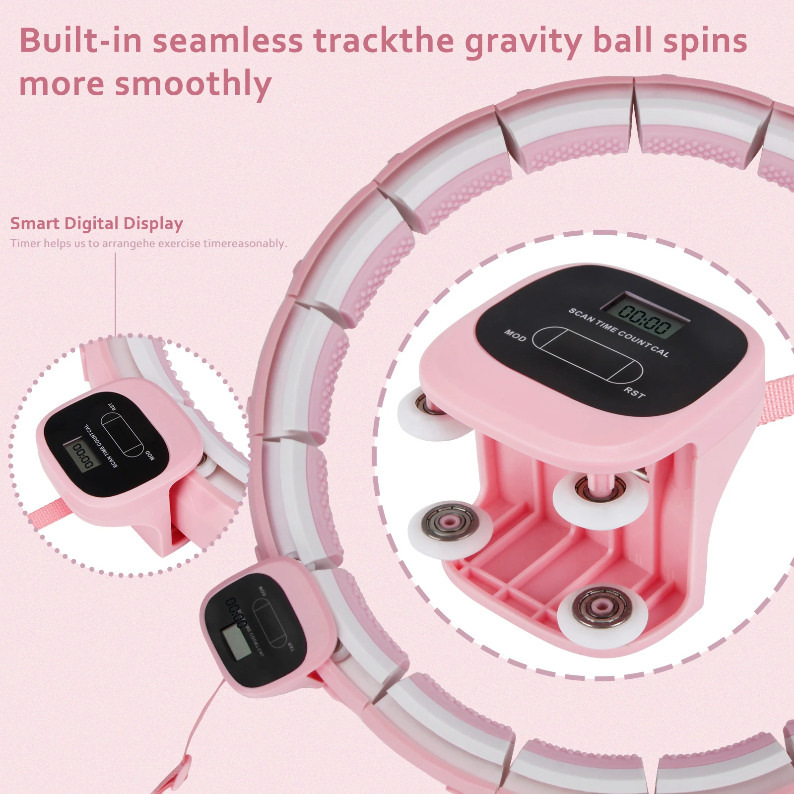 

Upgraded Sports Hoops Yoga Home Fitness Smart Hoops Circle Not Drop Adjustable Waist Training Ring Belly Trainer