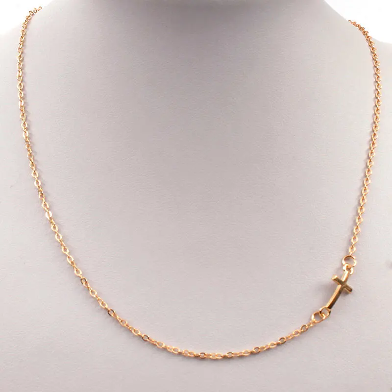 Индивидуальное простое ожерелье с кулоном в виде креста модное золотистое