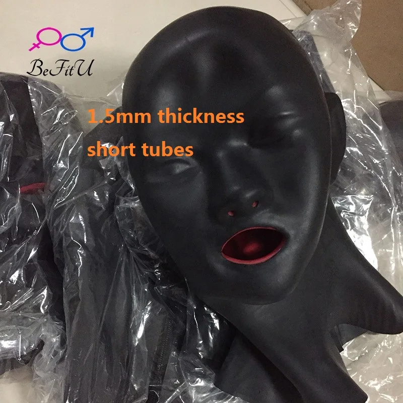 Латексная анатомическая 3D маска капюшон с красной лампой|anatomical latex|tube lipstube gag |