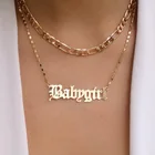 Модное многослойное ожерелье Babygirl, женское Золотое колье, толстая цепь, ожерелья, чокеры, подарки для любимой девушки