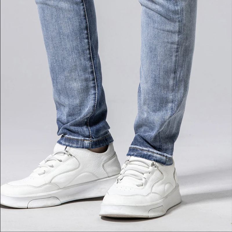 

2021 summer new men's European version high-end brand cotton Slim pediced taking a light casual jeans
