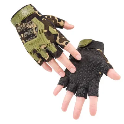 

2021 Fingerless Tactical Gloves Camouflage Military Mittens For Fitness Gym Male Antiskid Motocycle Men Women Moto Half Finger