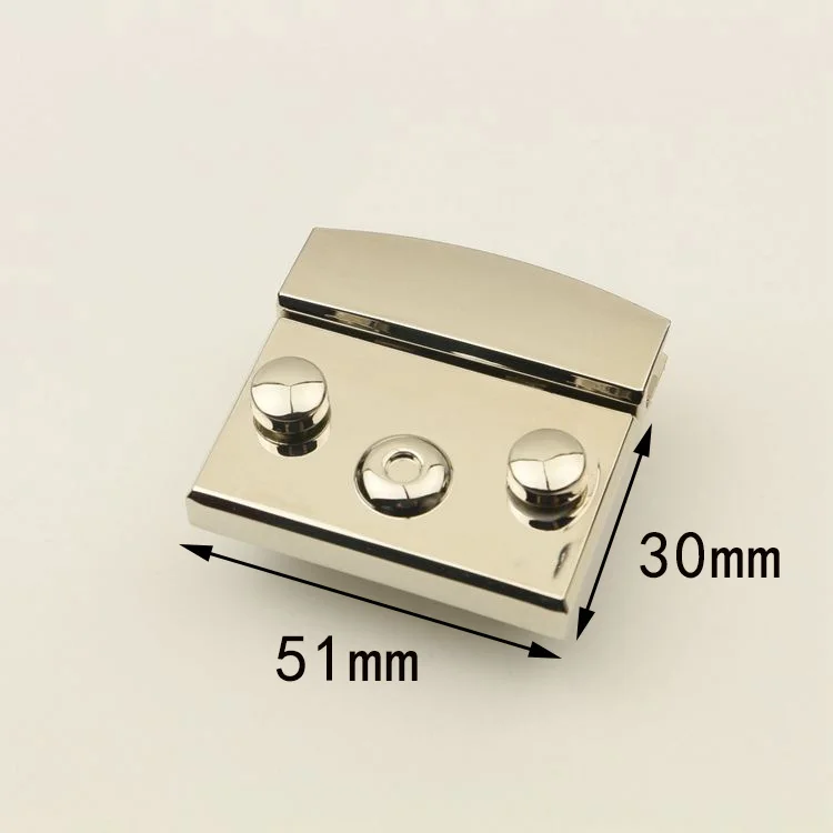 51x30mmsilver 2 шт сумки замки пряжки Мода Поворот замок защелки для DIY сумки на замену застежка для сумочки закрывающие аксессуары - Цвет: 51x30mmsilver