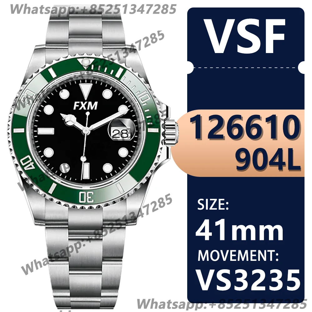 

Men's Automatic Mechanical Top Luxury Watch 41mm Submariner 126610 NOOB VSF 1:1 Best Edition 904L AAA Replica Super Clone VS3235