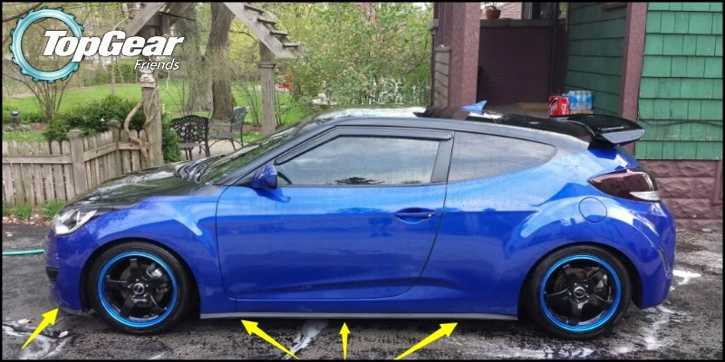 For Hyundai Veloster Bumper Lip / Front Spoiler Deflector TopGear Friends to Car Tuning View Body Kit Strip Skirt | Автомобили и