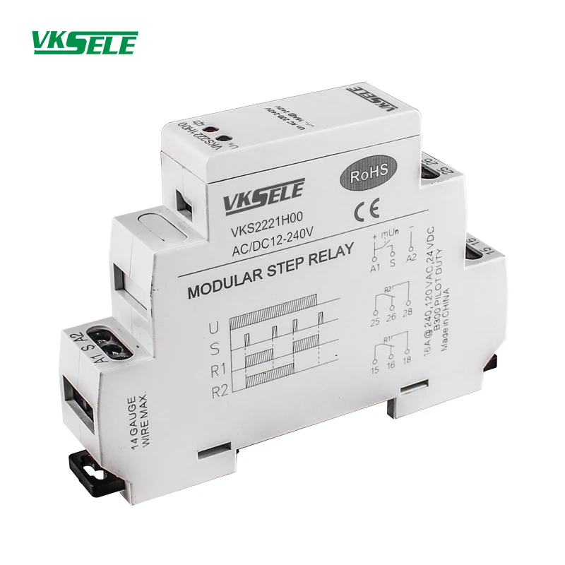 Китайский поставщик VKS2221 16A DPDT Тип 12V 24V 110V 220V электронное шаговое реле таймера -