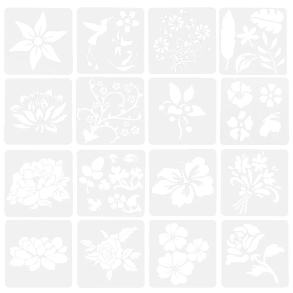 

16 Sheets Flower Pattern Templates Stencils DIY Craft Embellishment Template