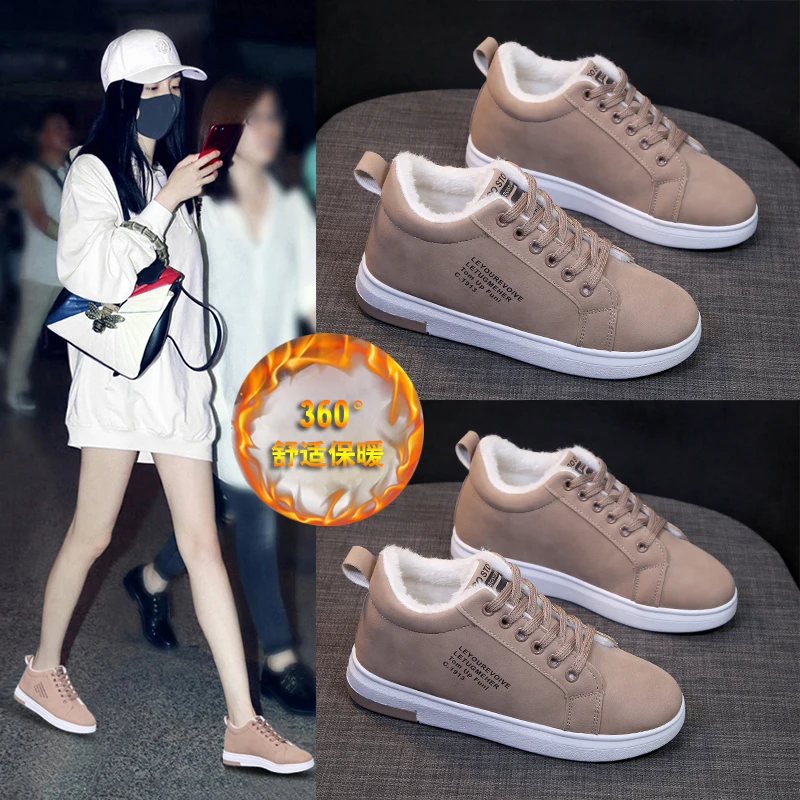 

2019 Shoes Winter Warm Platform Woman Snow Boots Plush Female Casual Sneakers Faux Suede Leather Female Snowboots Warm Shoes Fur
